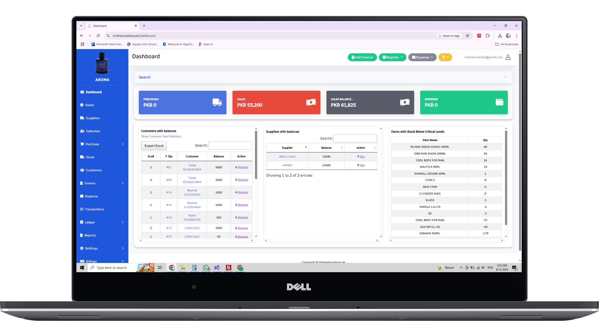 Ayar POS Dashboard